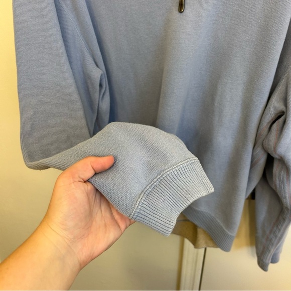 Tommy Bahama Men’s Light Blue Quarter Zip Pullover Sweater Size XL Cotton - Picture 4 of 6